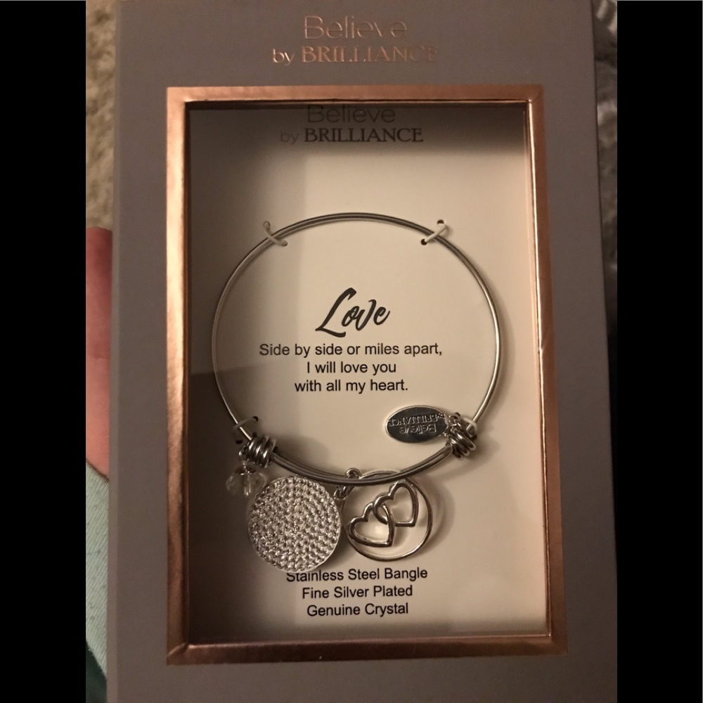 Stainless steel love bangle bracelet. Never opened. In box.